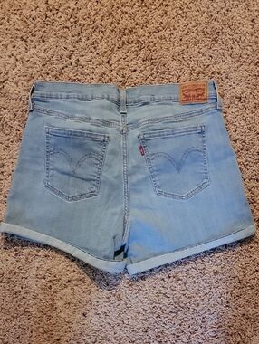 Levi's Light Blue Denim Cuffed Women's Shorts